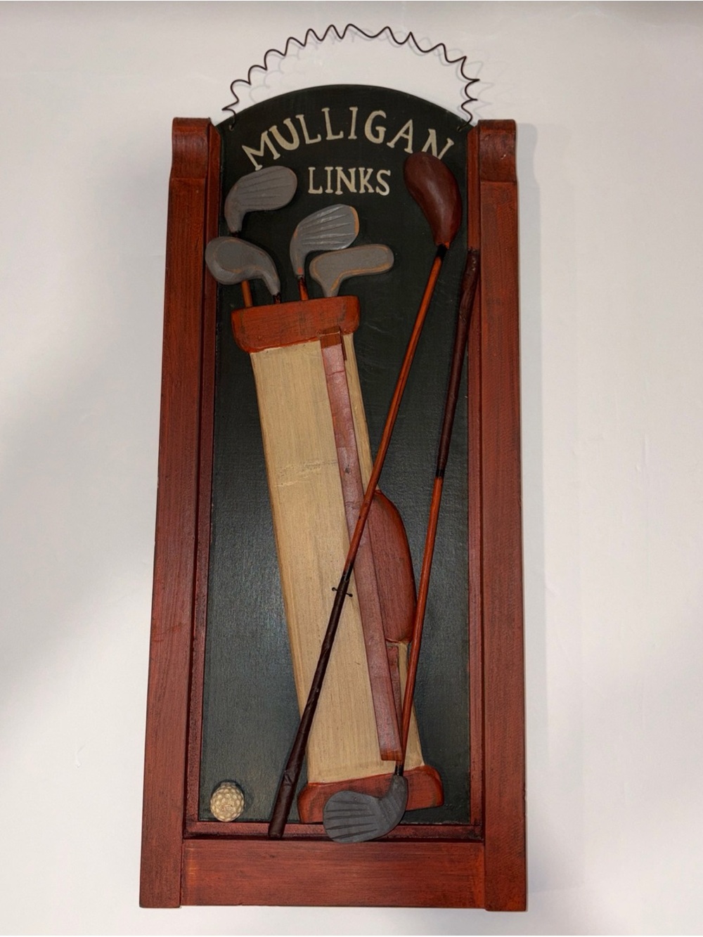 Mulligan Links Wooden Golf Wall Plaque - Brown and Black